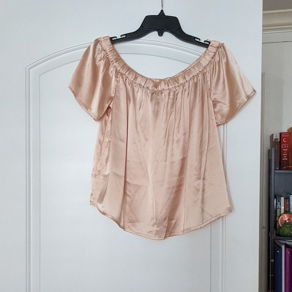 Satin off the shoulder blouse